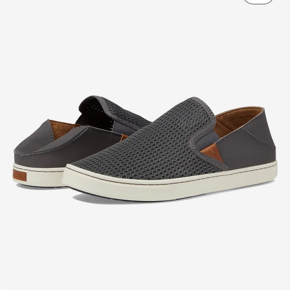 OluKai Gray Slip-On Flats with Cream Sole